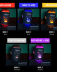 Yolaine Barber Pro Photon LED Light Therapy Facial Mask showing a sleek, blue-lit LED mask for skin treatment.