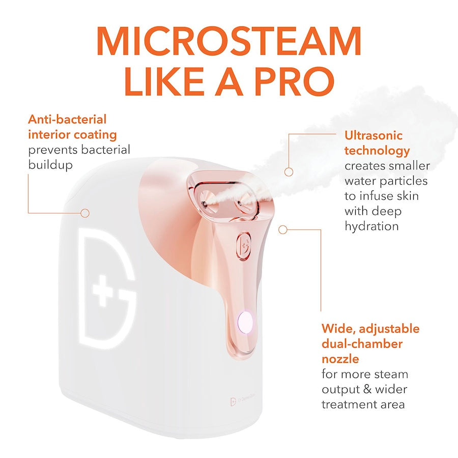 Yolaine Dr. Dennis Gross Pro Facial Steamer device showing sleek black design with steam outlet for skincare treatment