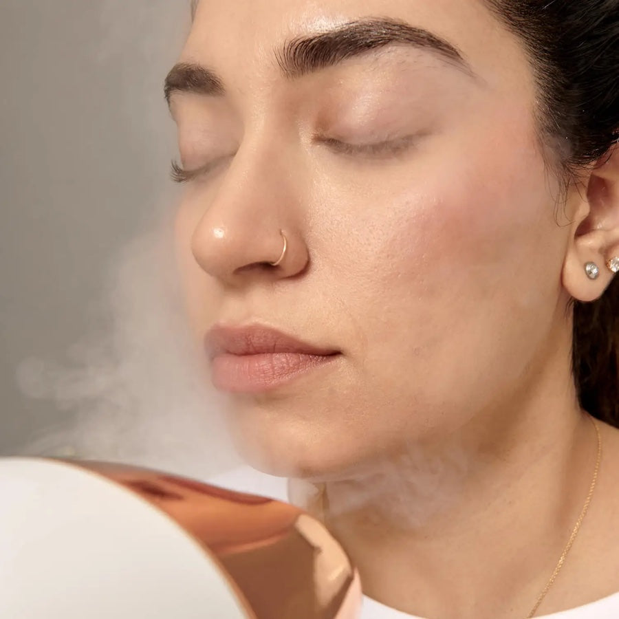 Yolaine Dr. Dennis Gross Pro Facial Steamer device for deep facial skin hydration and cleansing.