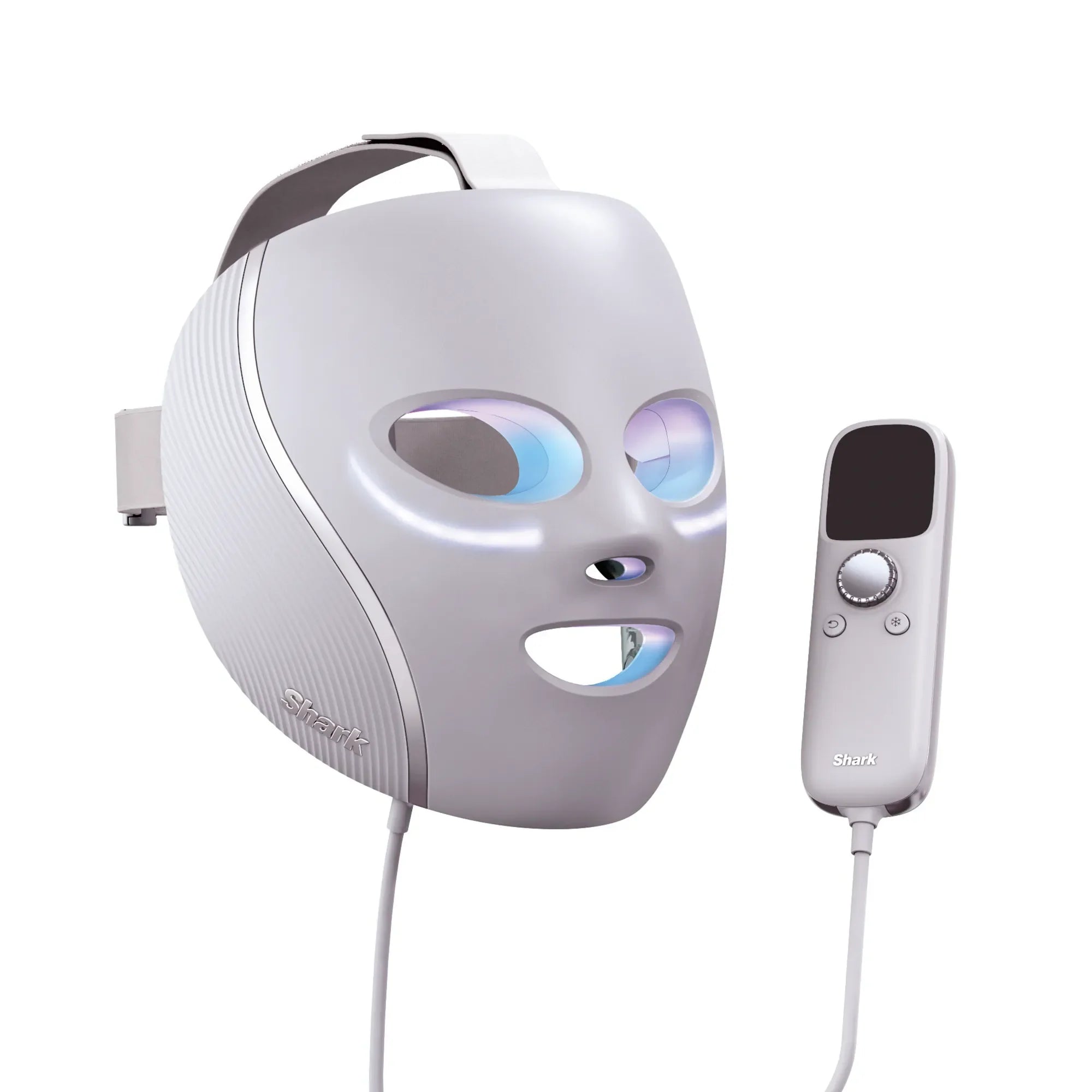Shark Clean CryoGlow under-eye cooling and LED face mask with cooling gel, designed for skincare and eye puffiness relief.