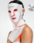 CurrentBody Skin LED red light therapy face mask showing a sleek, comfortable facial mask with adjustable straps and LED panels.
