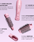 Mermade Hair Interchangeable Blow Dry Brush Pink
