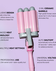 Mermade Hair Original Pro Waver Pink 32mm