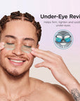 Medicube Shark Beauty CryoGlow under-eye cooling mask with blue frost LED for anti-ageing and blemish repair, featuring a sleek design.