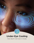 Medicube Shark Beauty CryoGlow under-eye mask with blue frost cooling LED anti-aging and blemish repair features.