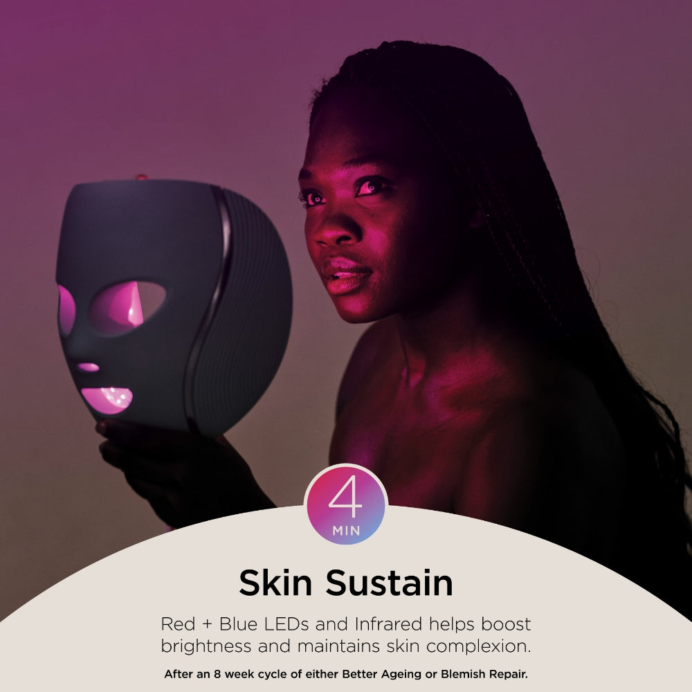 Medicube Shark Beauty CryoGlow under-eye mask with blue frost cooling LED light for anti-aging and blemish repair.