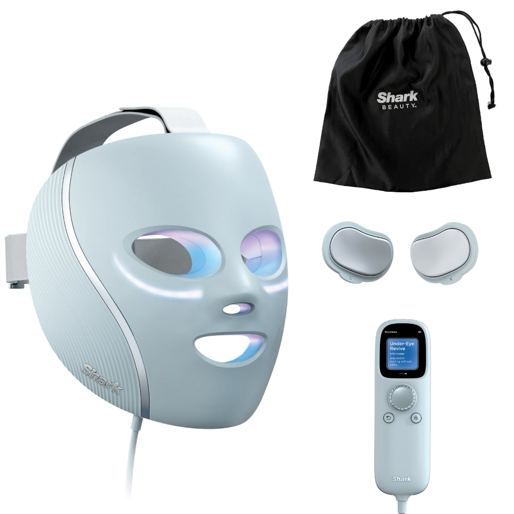 Medicube Shark Beauty CryoGlow under-eye cooling mask with blue frost LED for anti-ageing and blemish repair, shown in blue frost color.