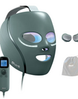 Medicube Shark Beauty CryoGlow under-eye cooling mask with LED lights and frosted green design for anti-aging and blemish repair.