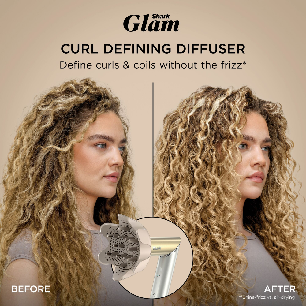 Shark Beauty Glam Ceramic &amp; Air Styling Drying System with Diffuser Gold