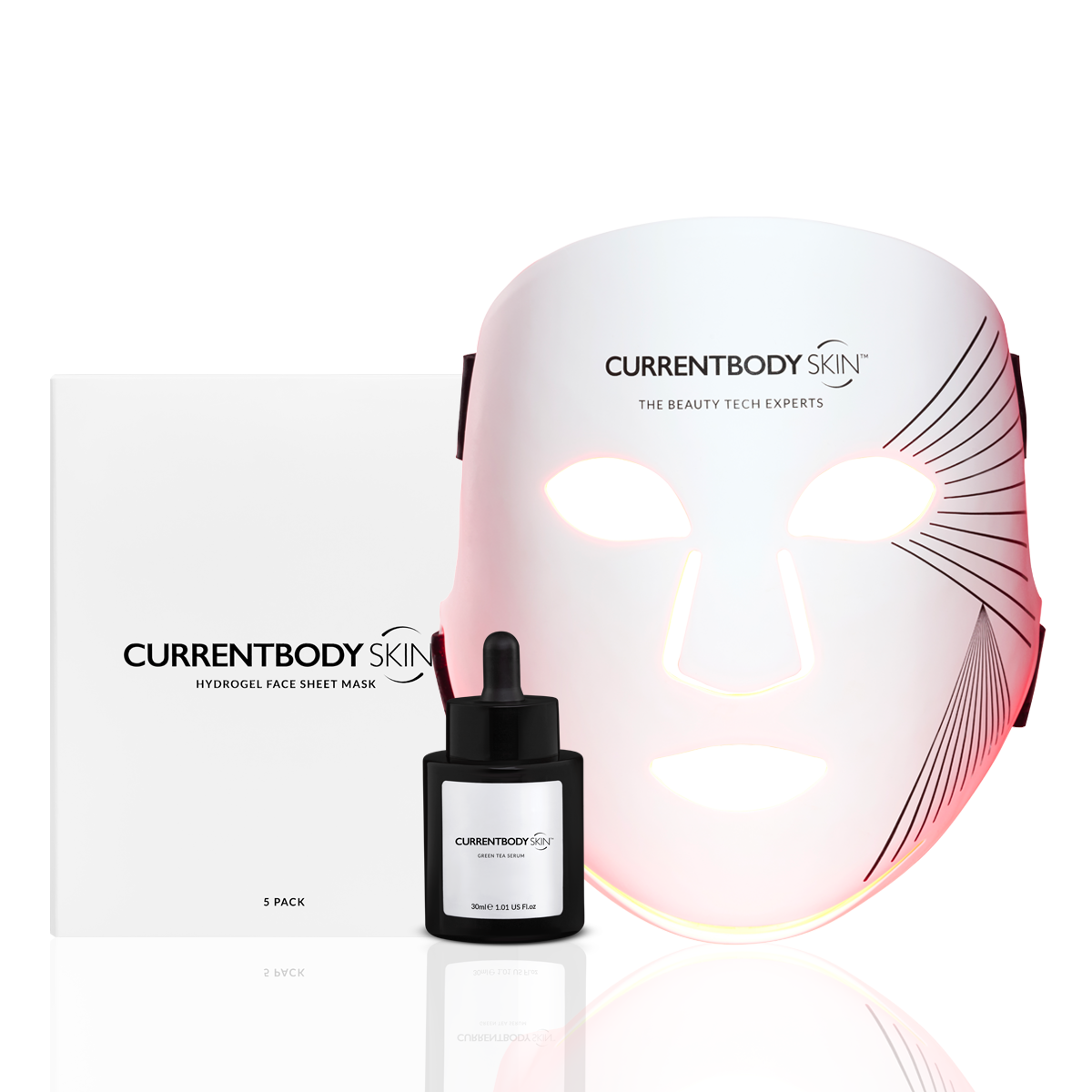 CurrentBody Skin Series 2 Special LED Kit with red and near-infrared lights for skin rejuvenation and anti-aging treatment.