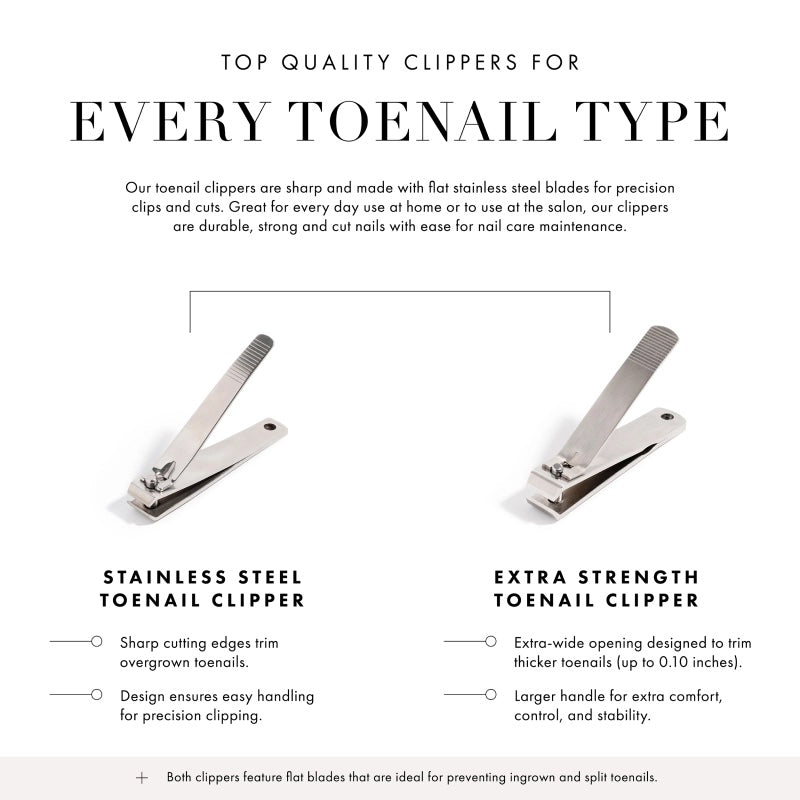 Yolaine Tweezerman extra strength toenail clipper with sturdy stainless steel blades for precise toenail trimming.