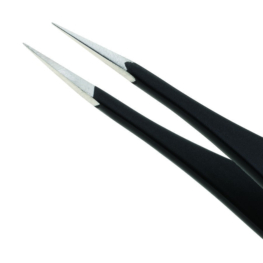 Yolaine Tweezerman ingrown hair and splinter tweezers with fine pointed tips for precise removal of splinters and ingrown hairs.