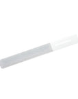 Yolaine Tweezerman reusable glass nail buffer with smooth and textured surfaces for shaping and polishing nails.
