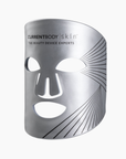 CurrentBody Skin Silver Series 1 LED Mask showing a sleek, silver facial mask with adjustable straps and LED light panels.