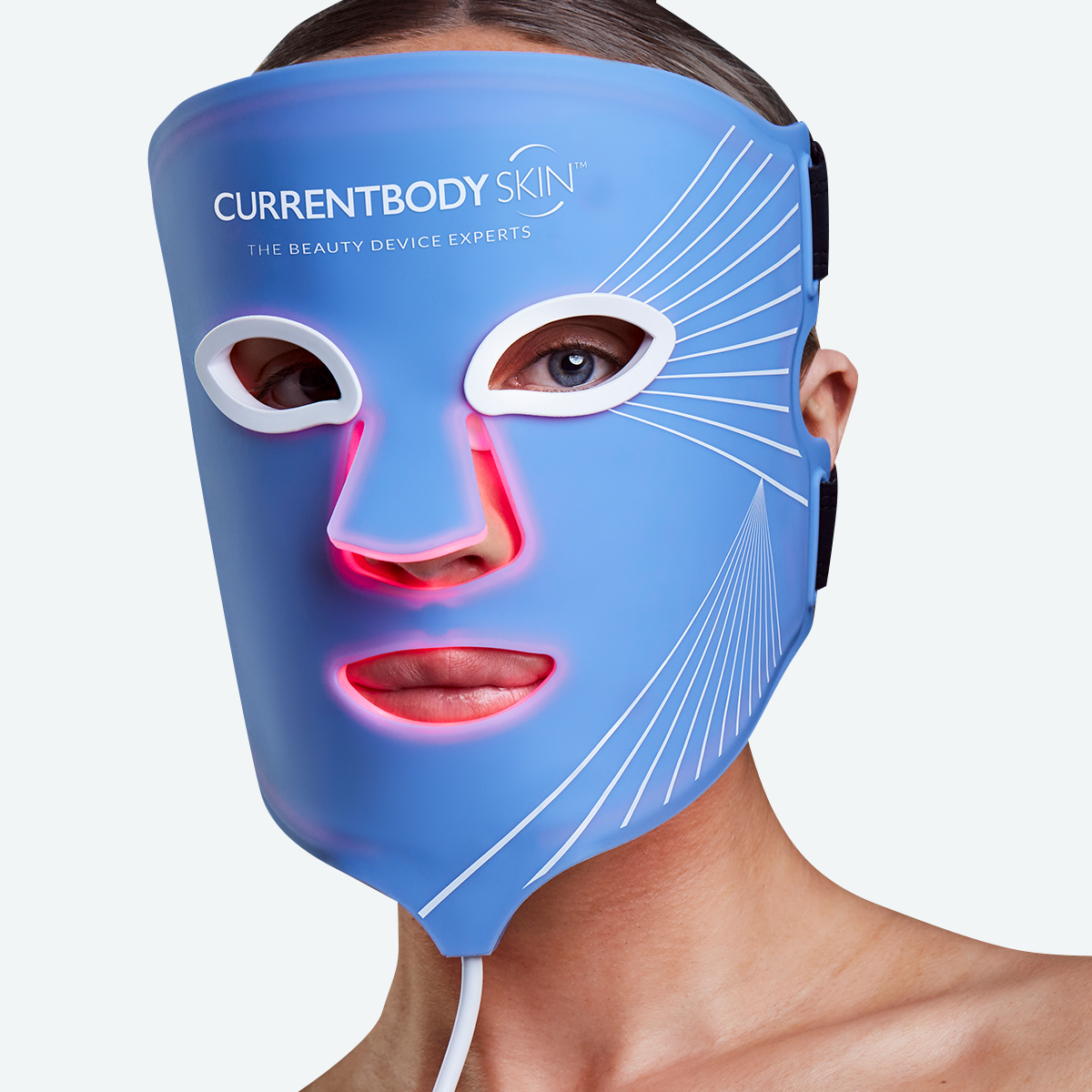 CurrentBody Skin LED Blue Light Therapy Face Mask for anti-blemish skin treatment, shown in the product image.