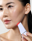 CurrentBody Skin LED Anti-Blemish Pen and Series 2 Mask set, with black pen and LED mask for acne treatment, displayed on a white surface.