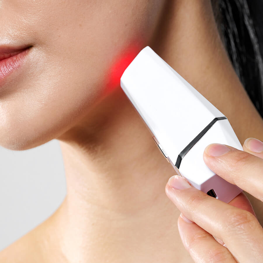 CurrentBody Skin Anti-Blemish LED Pen showing a sleek black handheld device used for skin treatment.