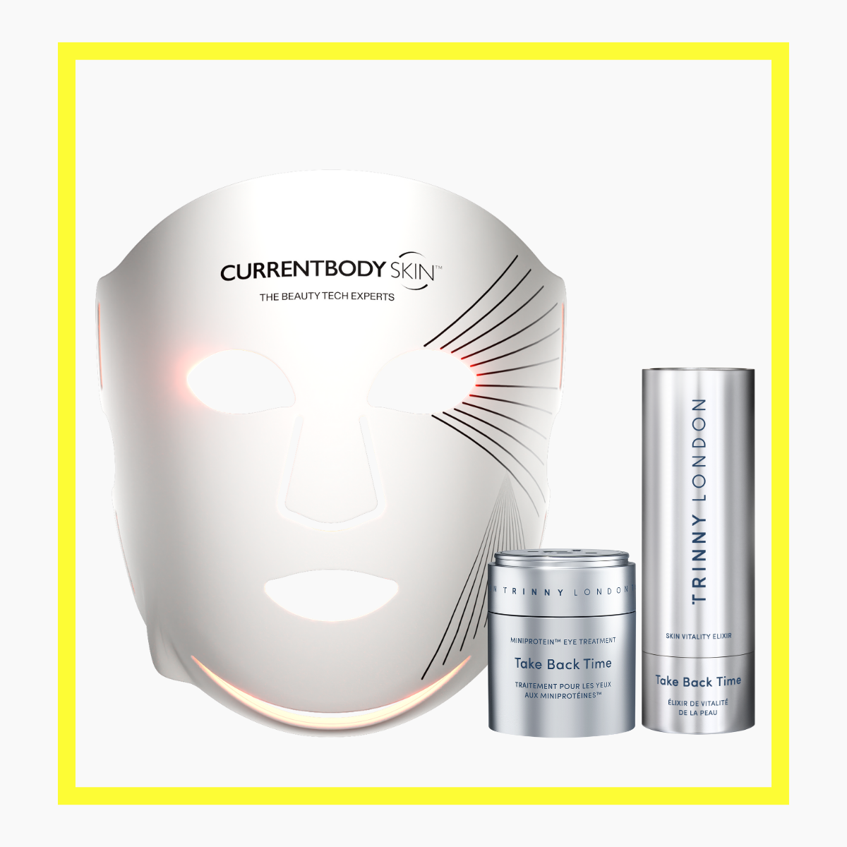 CurrentBody Skin The Skin Rewind skincare device with a sleek design, shown in a close-up view on a white background.
