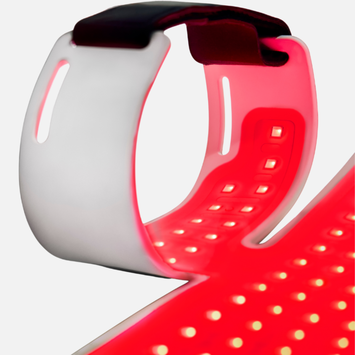 CurrentBody Skin LED Neck &amp; Décolletage Mask showing interior design with LED light panels for skin rejuvenation.