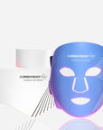 CurrentBody Skin LED Blue Light Therapy Face Mask and Neck Mask shown on a white background, designed for acne treatment.