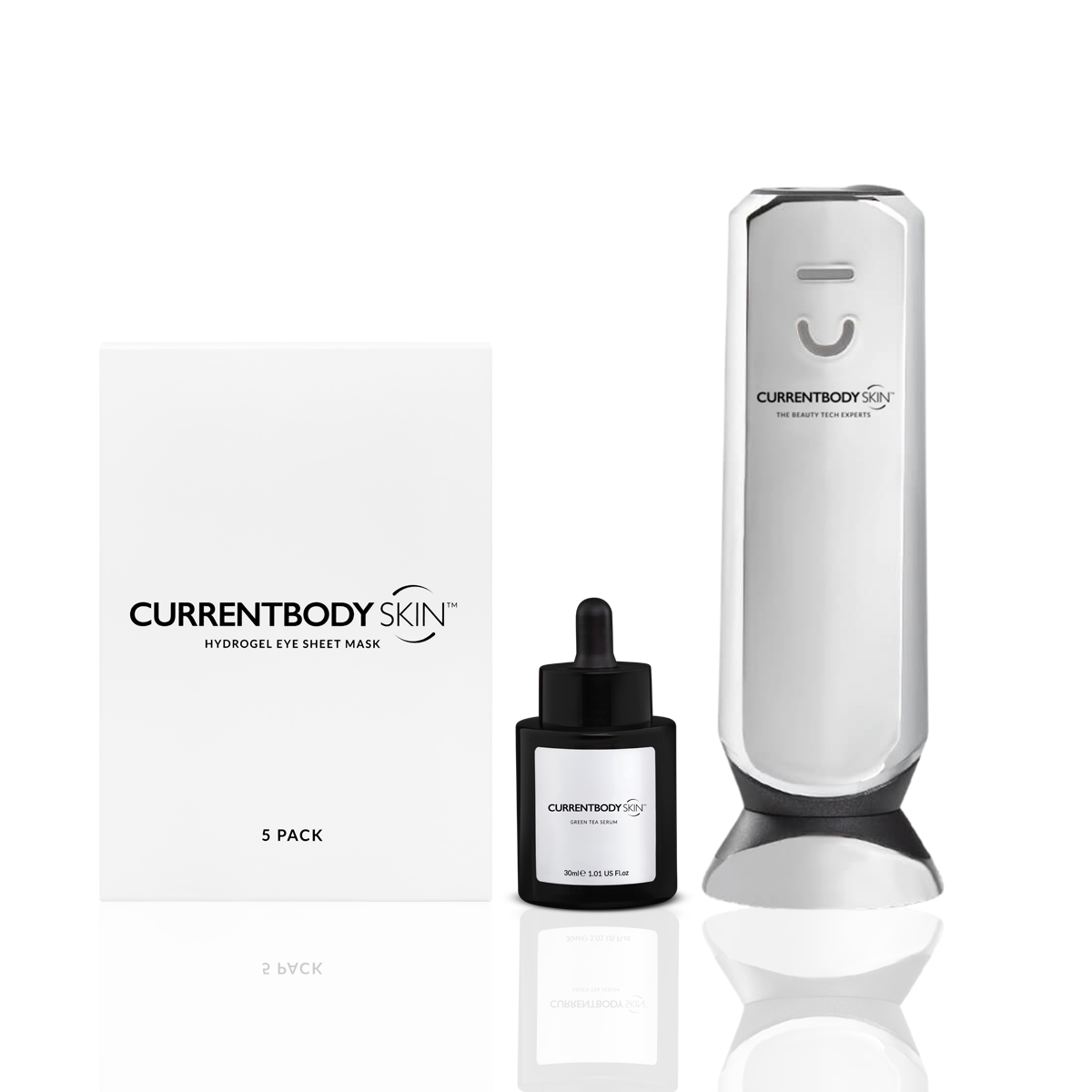 CurrentBody Skin RF radio frequency skin tightening device with special treatment kit, used for facial and body skin firming.