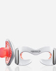 CurrentBody Skin LED Eye Mask with logo, showcasing the sleek black design and control panel for skincare treatment.