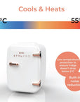 LEDMASKCONCEPT StylPro Beauty Fridge in elegant rose gold, compact skincare fridge with sleek design for keeping beauty products cool