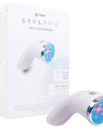 LEDMASKCONCEPT StylPro Mini LED Wand emitting bright light, handheld skincare device with multiple LED light settings.