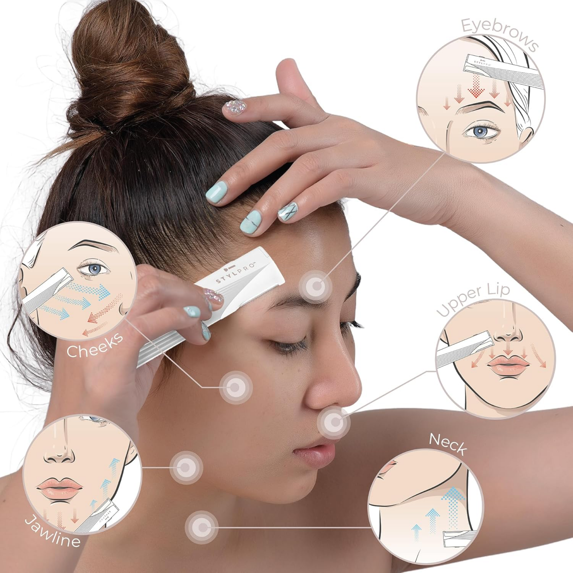 StylPro 2-in-1 Light Up Sonic Dermaplane and Trimmer by LEDMASKCONCEPT, showing the device with light-up features and sleek design.