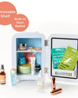 Rose gold StylPro Beauty Fridge by LEDMASKCONCEPT with sleek design and compact size for skincare storage.