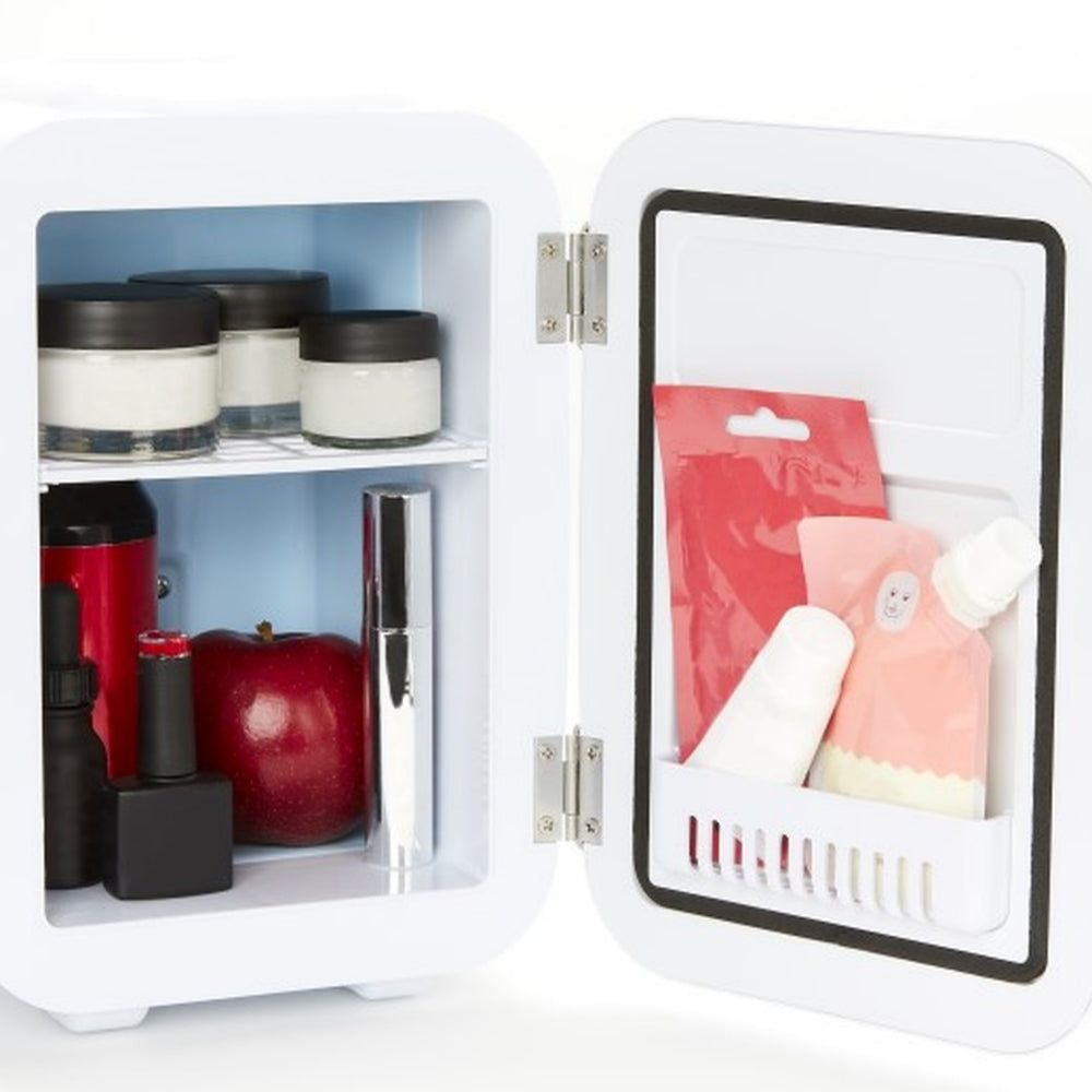 LEDMASKCONCEPT StylPro Beauty Fridge in elegant rose gold, compact skincare fridge with sleek design and digital temperature control.
