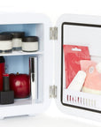 LEDMASKCONCEPT StylPro Beauty Fridge in elegant rose gold, compact skincare fridge with sleek design and digital temperature control.