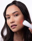 LEDMASKCONCEPT StylPro Mini LED Wand emitting bright, colorful light for skincare and beauty treatments.