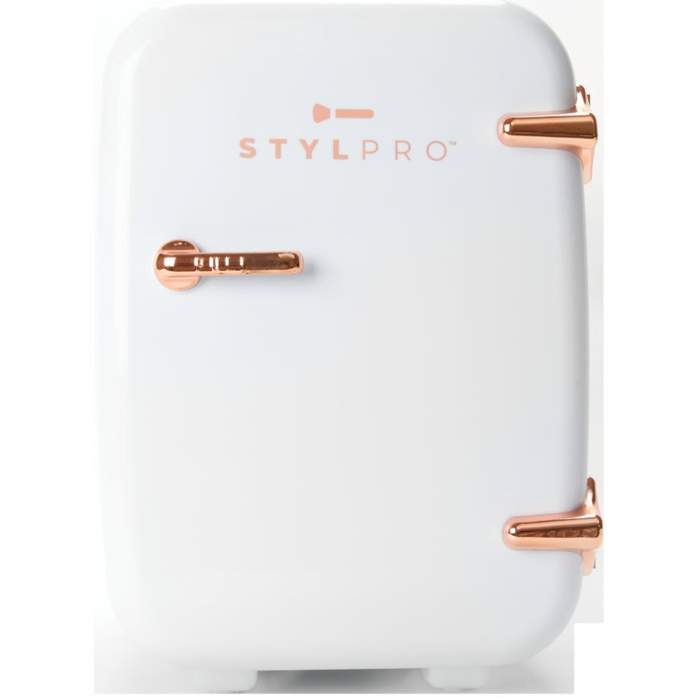 LEDMASKCONCEPT StylPro Beauty Fridge in elegant rose gold, compact storage for skincare and beauty products.