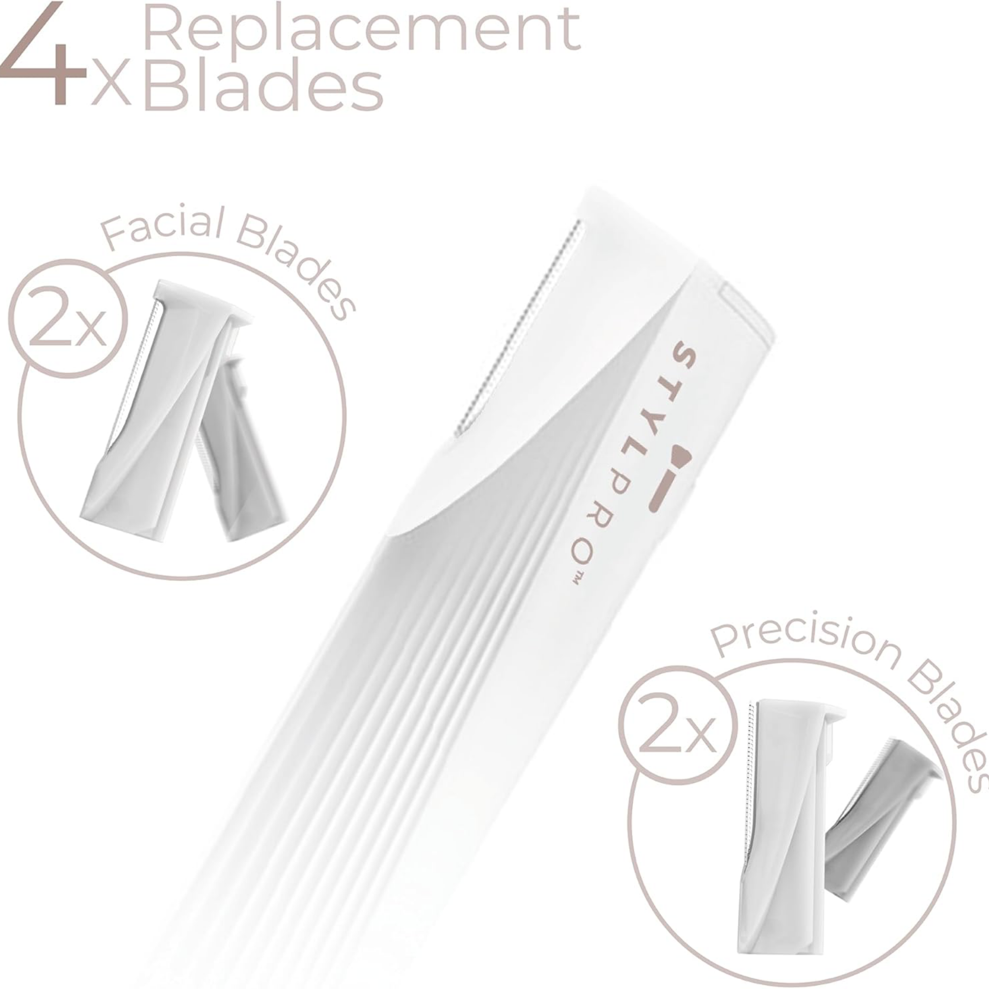 LEDMASKCONCEPT StylPro 2-in-1 Light Up Sonic Dermaplane and Trimmer with illuminated tip for facial skin exfoliation and hair removal.