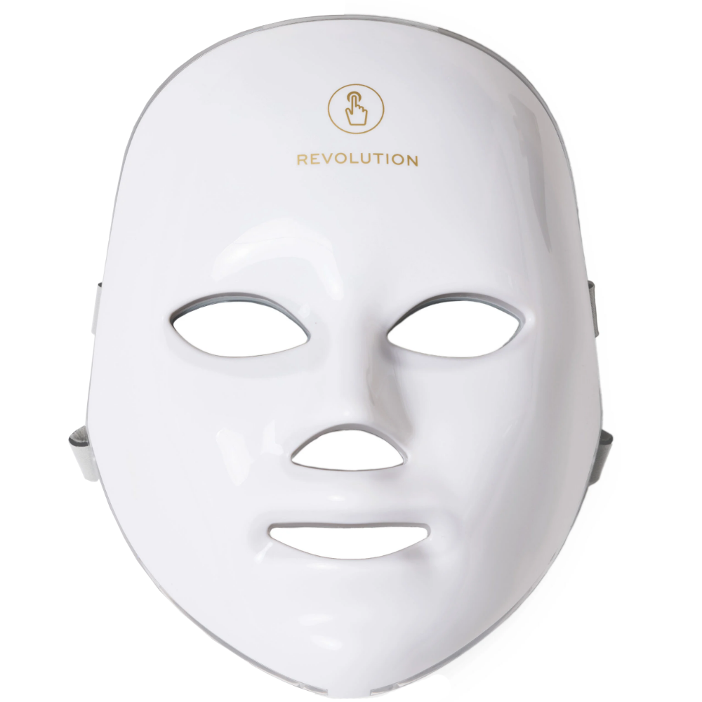 LEDMASKCONCEPT Revolution Pro Miracle LED Face Mask showing the sleek black mask with LED light panels for skincare treatment