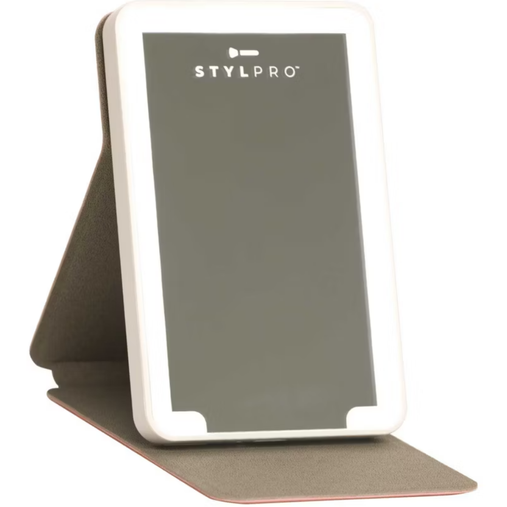 LEDMASKCONCEPT StylPro LED Mini Mirror showing a compact, illuminated mirror with a sleek design and bright LED lighting.